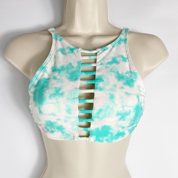 Hollister Green The Die Swimsuit Top Women Size Small - Picture 7 of 7